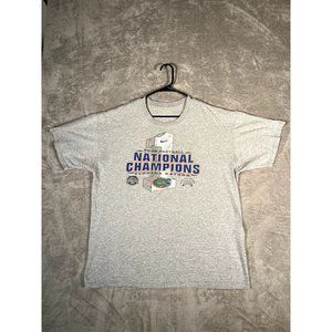 Nike Center Swoosh 2008 Florida Gators National Champions Shirt Men's XXL Gray S